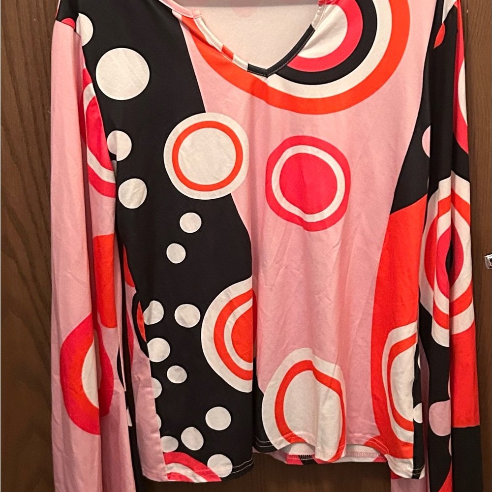 Amazon Pink, Black & Red Graphic Long-Sleeve Tee
